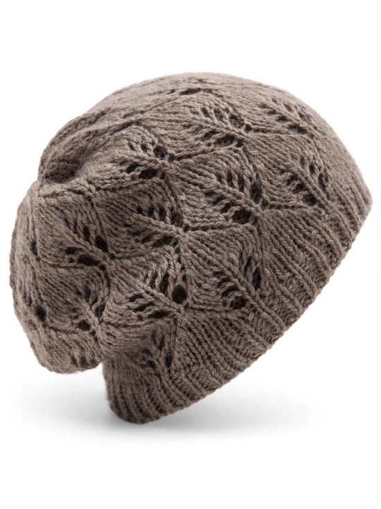 Trendy boutique Accessories - Heather Taupe Slouchy Beanie open knit Soft Easy Care boho chic once size